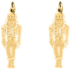 Yellow Gold-plated Silver 30mm Nutcracker Earrings