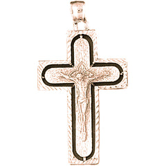 14K or 18K Gold Latin Crucifix Pendant