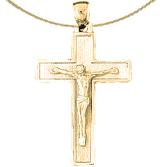 Colgante de crucifijo latino de oro de 14 quilates o 18 quilates