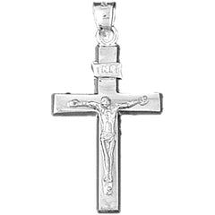 14K or 18K Gold INRI Crucifix Pendant