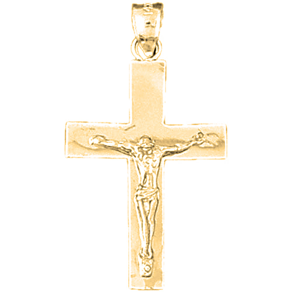 14K or 18K Gold Latin Crucifix Pendant