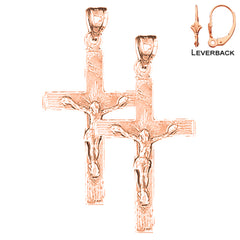 Pendientes de Crucifijo INRI de Oro de 14K o 18K