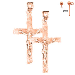 Pendientes de Crucifijo INRI de Oro de 14K o 18K