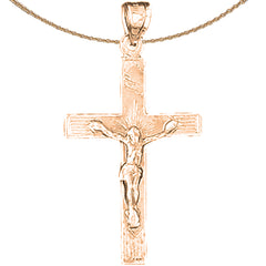 14K or 18K Gold INRI Crucifix Pendant