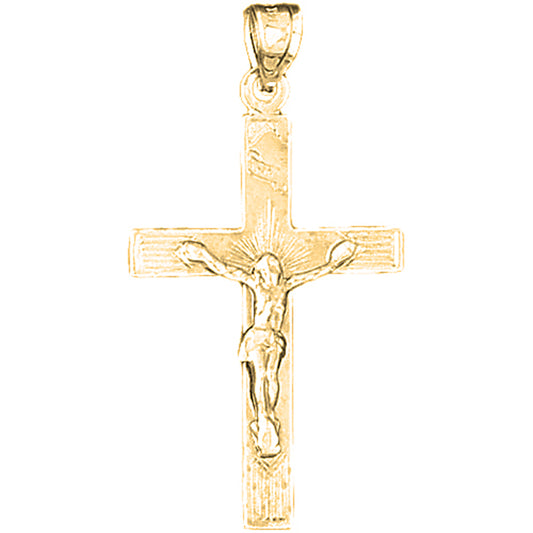 14K or 18K Gold INRI Crucifix Pendant