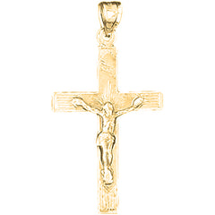 14K or 18K Gold INRI Crucifix Pendant