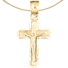 14K or 18K Gold Latin Crucifix Pendant