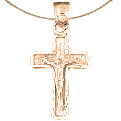Colgante de crucifijo latino de oro de 14 quilates o 18 quilates