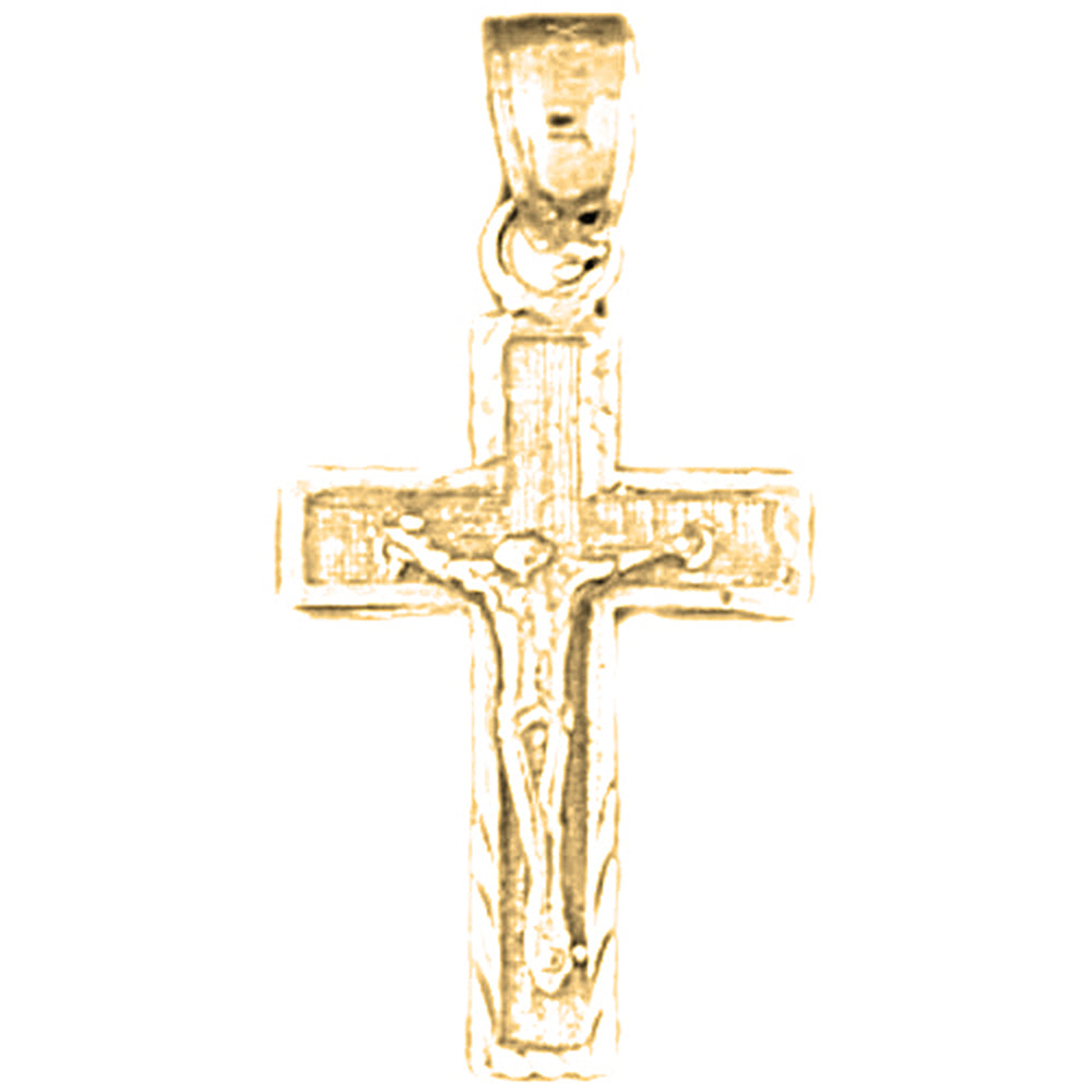 14K or 18K Gold Latin Crucifix Pendant