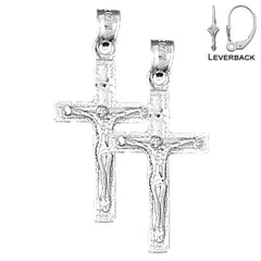 14K or 18K Gold Latin Crucifix Earrings