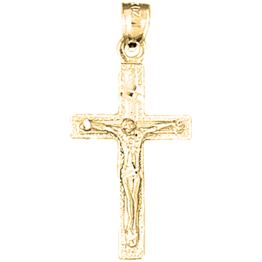 14K or 18K Gold Latin Crucifix Pendant