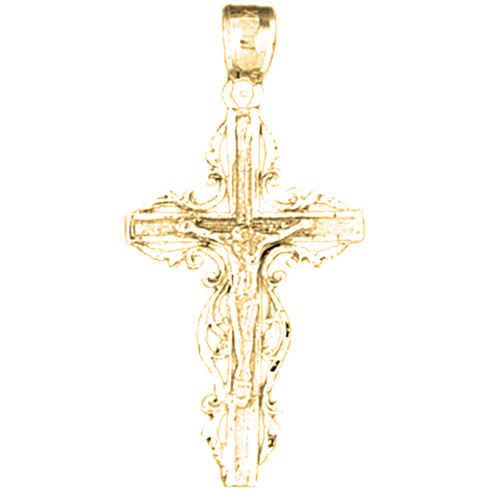 14K or 18K Gold Latin Crucifix Pendant