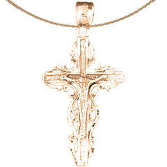 14K or 18K Gold Latin Crucifix Pendant