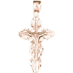 14K or 18K Gold Latin Crucifix Pendant