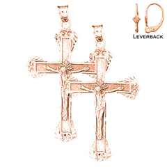 Pendientes de Crucifijo Latino de Oro de 14K o 18K