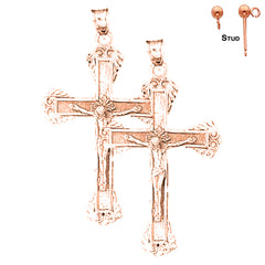 Pendientes de Crucifijo Latino de Oro de 14K o 18K