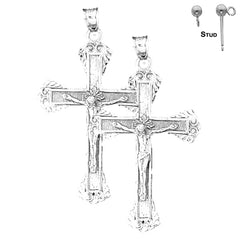 14K or 18K Gold Latin Crucifix Earrings