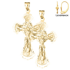 14K or 18K Gold Celtic Crucifix Earrings