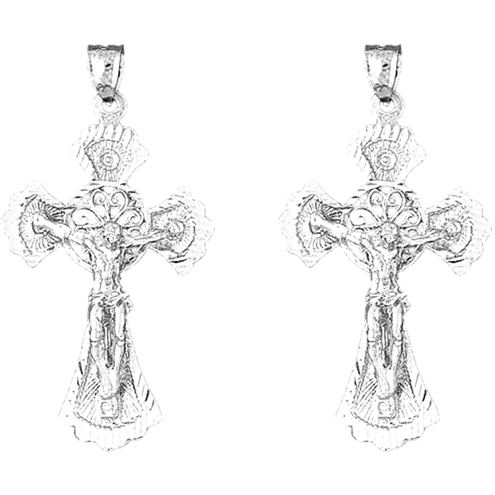 14K or 18K Gold 53mm Celtic Crucifix Earrings