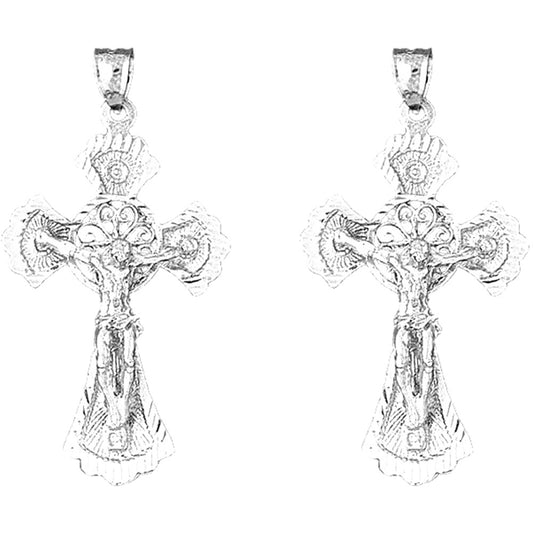 Sterling Silver 53mm Celtic Crucifix Earrings