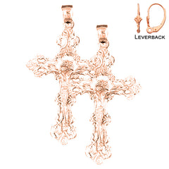 14K oder 18K Gold INRI Kruzifix Ohrringe