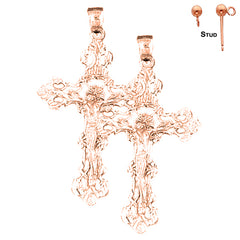 14K oder 18K Gold INRI Kruzifix Ohrringe