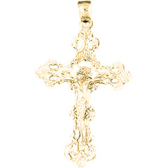 14K or 18K Gold INRI Crucifix Pendant