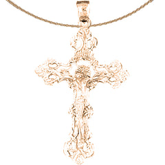 14K or 18K Gold INRI Crucifix Pendant