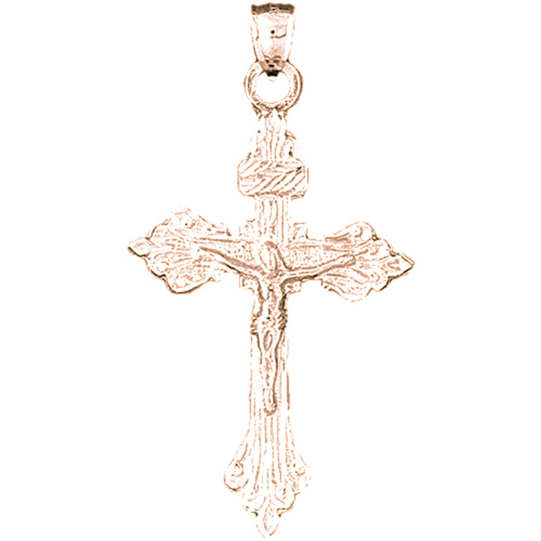 14K or 18K Gold INRI Crucifix Pendant