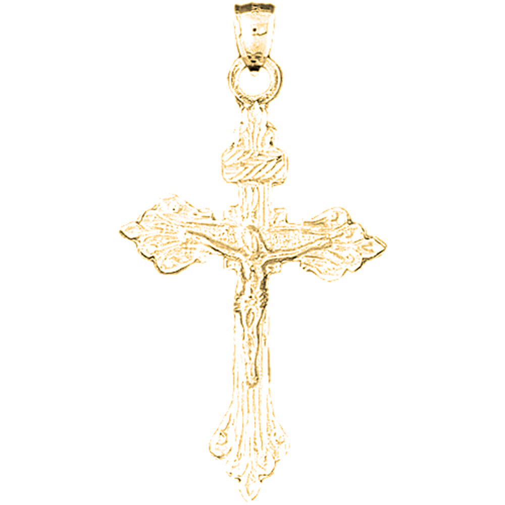 14K or 18K Gold INRI Crucifix Pendant