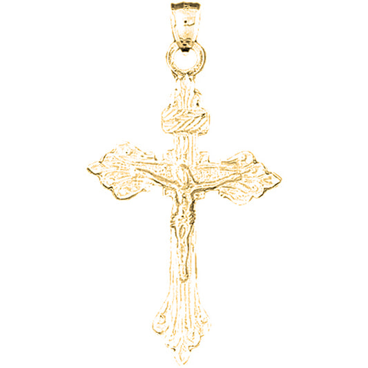 14K or 18K Gold INRI Crucifix Pendant