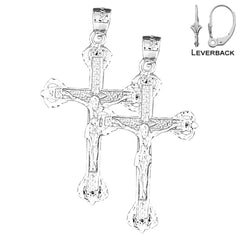 14K or 18K Gold Latin Crucifix Earrings