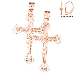 Pendientes de Crucifijo Latino de Oro de 14K o 18K