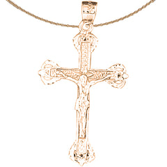 14K or 18K Gold Latin Crucifix Pendant