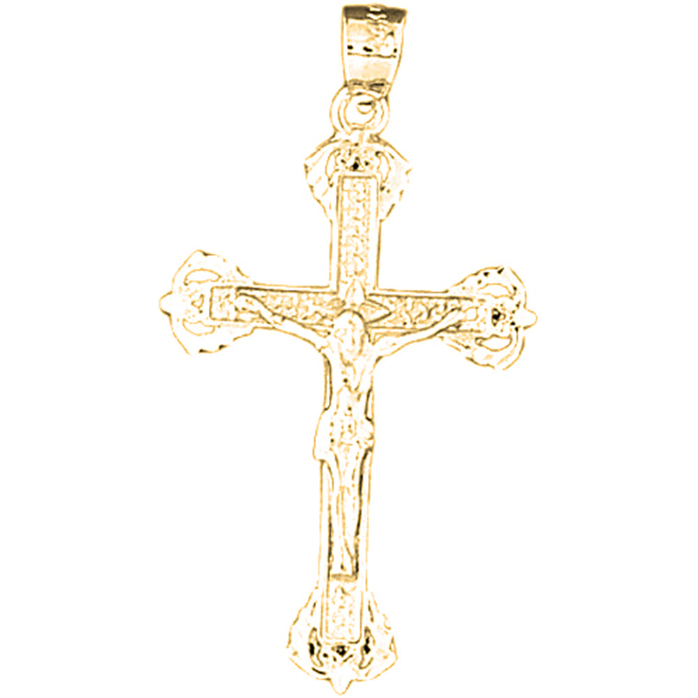 14K or 18K Gold Latin Crucifix Pendant