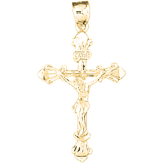 14K or 18K Gold INRI Crucifix Pendant