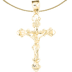 14K or 18K Gold INRI Crucifix Pendant