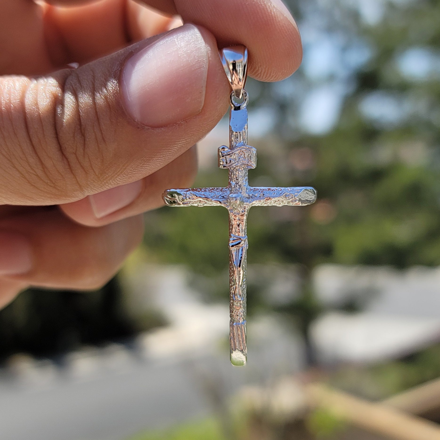 14K or 18K Gold INRI Crucifix Pendant