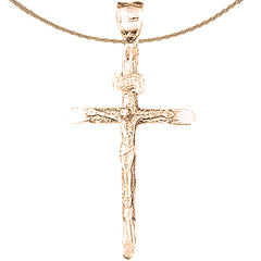 14K or 18K Gold INRI Crucifix Pendant