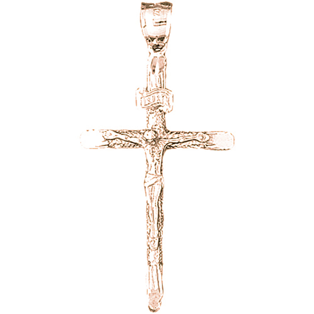 14K or 18K Gold INRI Crucifix Pendant