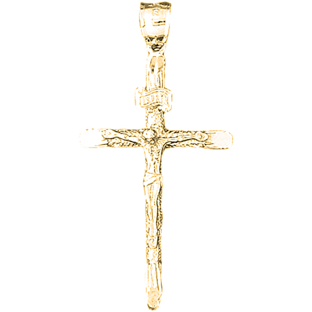 14K or 18K Gold INRI Crucifix Pendant