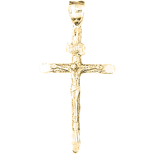 14K or 18K Gold INRI Crucifix Pendant