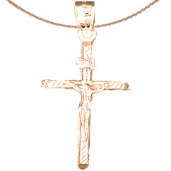 14K or 18K Gold INRI Crucifix Pendant