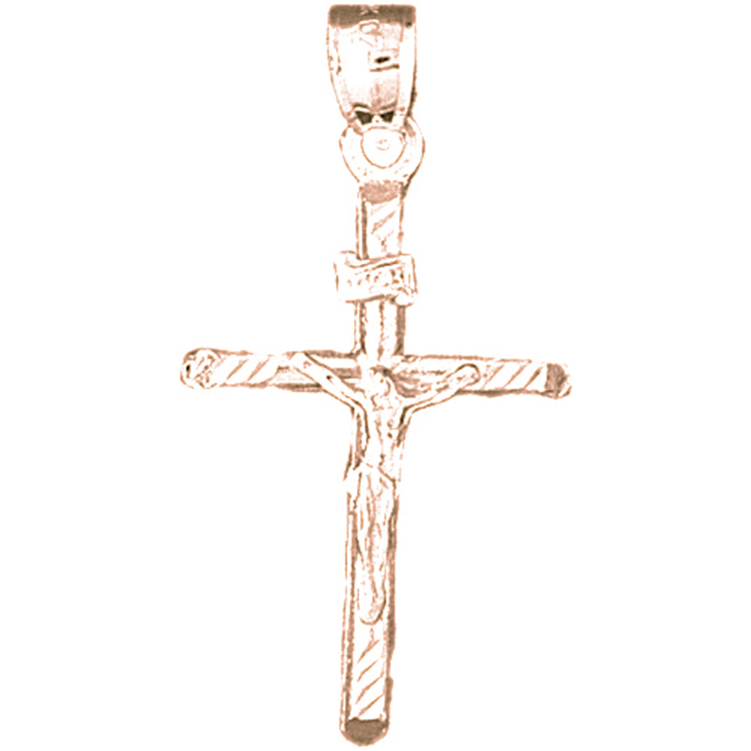 14K or 18K Gold INRI Crucifix Pendant