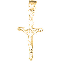 14K or 18K Gold INRI Crucifix Pendant