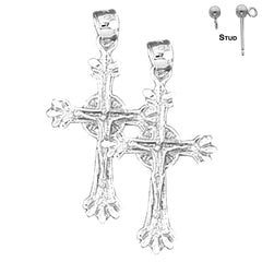 14K or 18K Gold Latin Crucifix Earrings