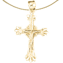 14K or 18K Gold Latin Crucifix Pendant