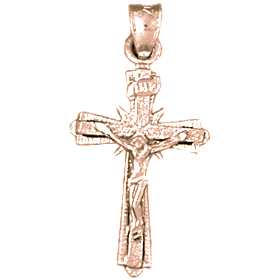 14K or 18K Gold INRI Crucifix Pendant