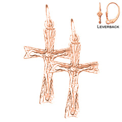 14K or 18K Gold Latin Crucifix Earrings