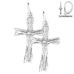 14K or 18K Gold Latin Crucifix Earrings